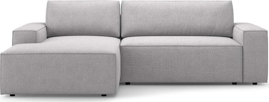 Světle šedá rozkládací rohová pohovka z textilie bouclé (levý roh) Jodie – Micadoni Home