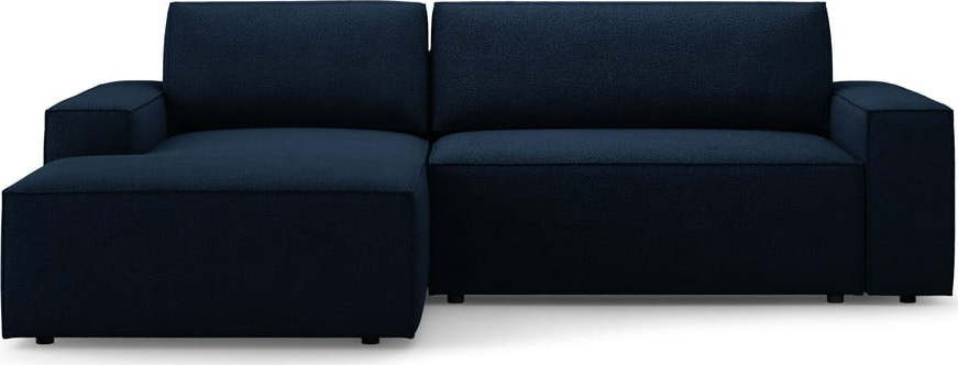 Tmavě modrá rozkládací rohová pohovka z textilie bouclé (levý roh) Jodie – Micadoni Home