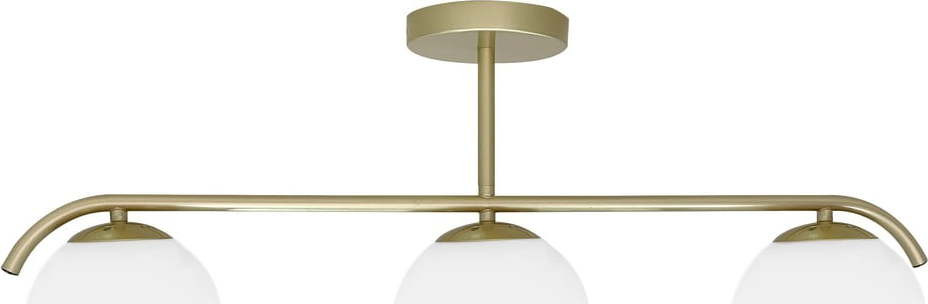 Stropní svítidlo se skleněným stínidlem v bílo-zlaté barvě 15x69 cm Amadeo – Candellux Lighting