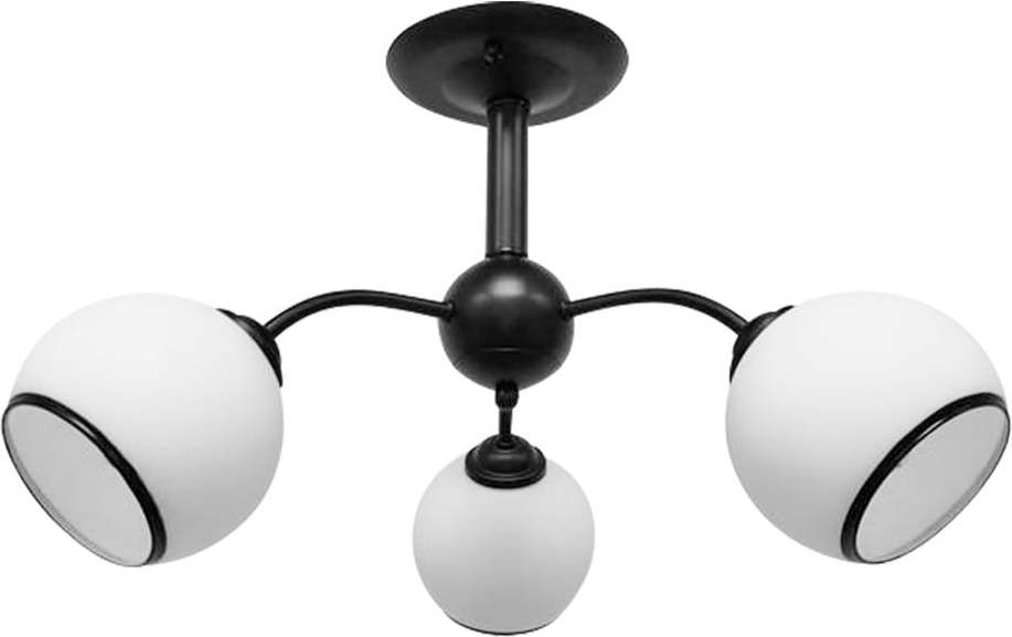 Černo-bílé stropní svítidlo se skleněným stínidlem 56x56 cm Marinen – Candellux Lighting