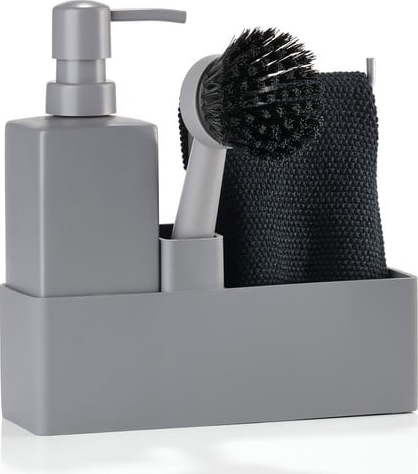 Šedý silikonový stojan na mycí prostředky – Zone