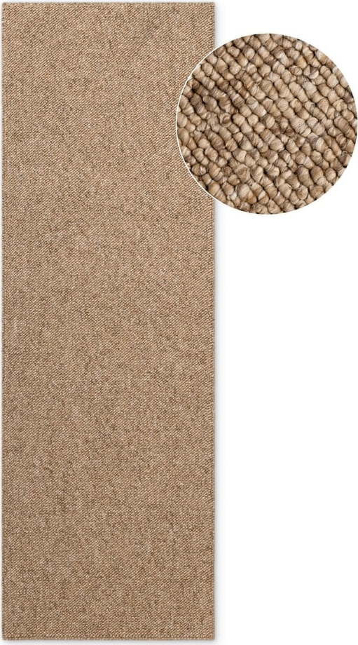 Světle hnědý pratelný běhoun 80x240 cm Rocco Caramel – Elle Decoration