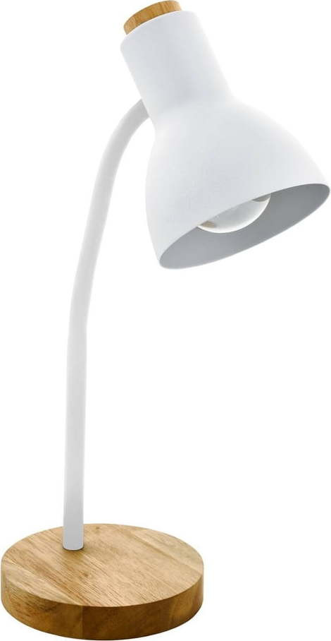 Stolní lampa v bílé a přírodní barvě s kovovým stínidlem (výška 49 cm) VERADAL – EGLO