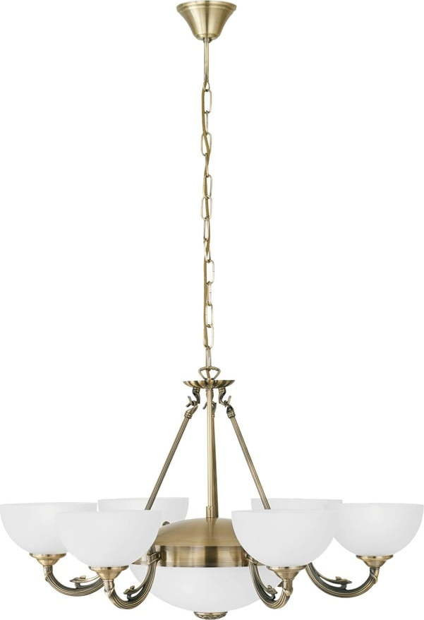 Závěsné svítidlo v bílé a zlaté barvě se skleněným stínidlem ø 74 cm SAVOY – EGLO