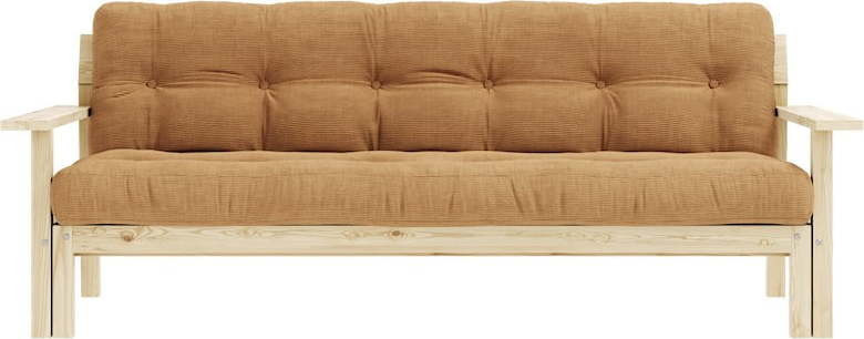 Manšestrová rozkládací pohovka v hořčicové barvě 218 cm Unwind – Karup Design