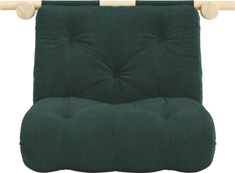 Tmavě zelené manšestrové křeslo Hooked – Karup Design