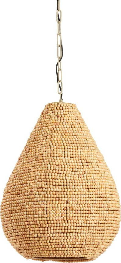 Závěsné svítidlo v přírodní barvě s dřevěným stínidlem ø 40 cm Kabinda – Light & Living