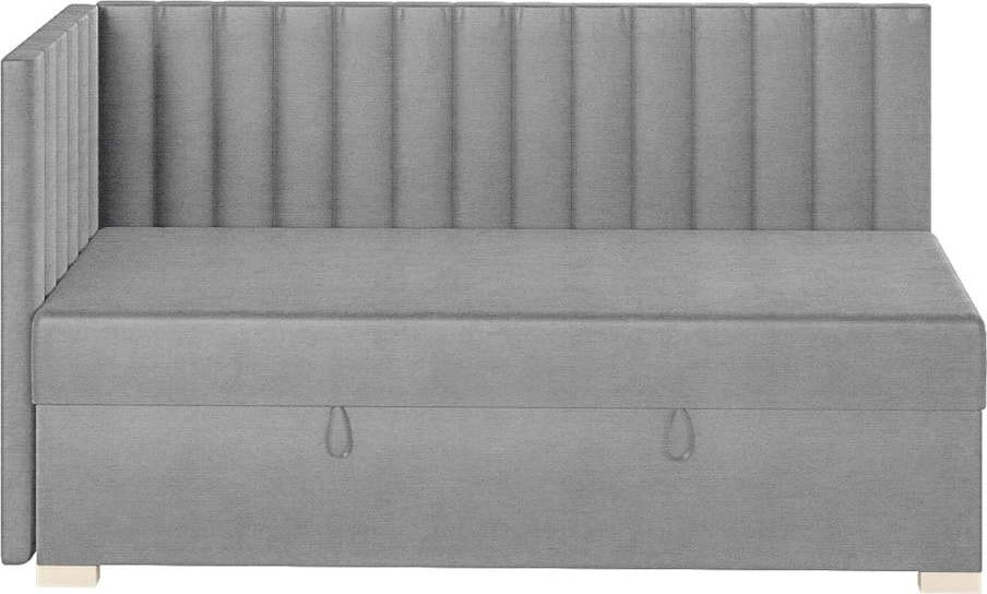 Šedá rohová dětská postel s úložným prostorem s matrací 90x200 cm Snugi – Ghado