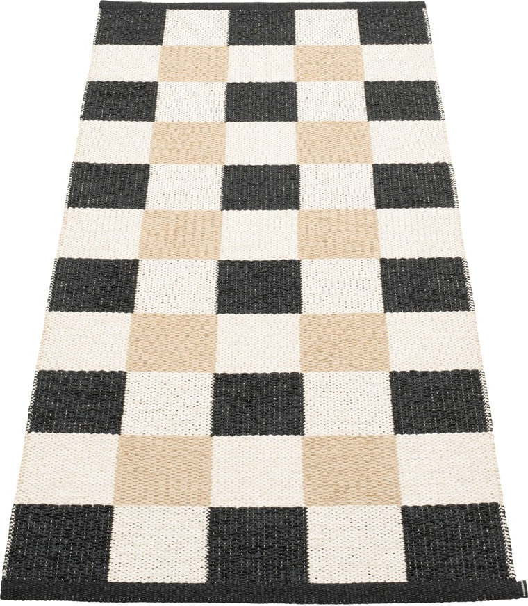 Černo-krémový vnitřní a venkovní běhoun 70x160 cm Pix Black Vanilla – Pappelina