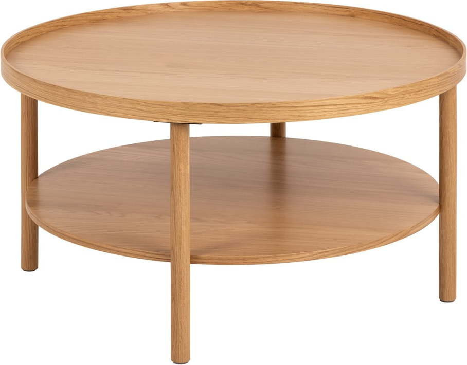 Kulatý konferenční stolek v dekoru dubu v přírodní barvě ø 80 cm Banbury – Actona