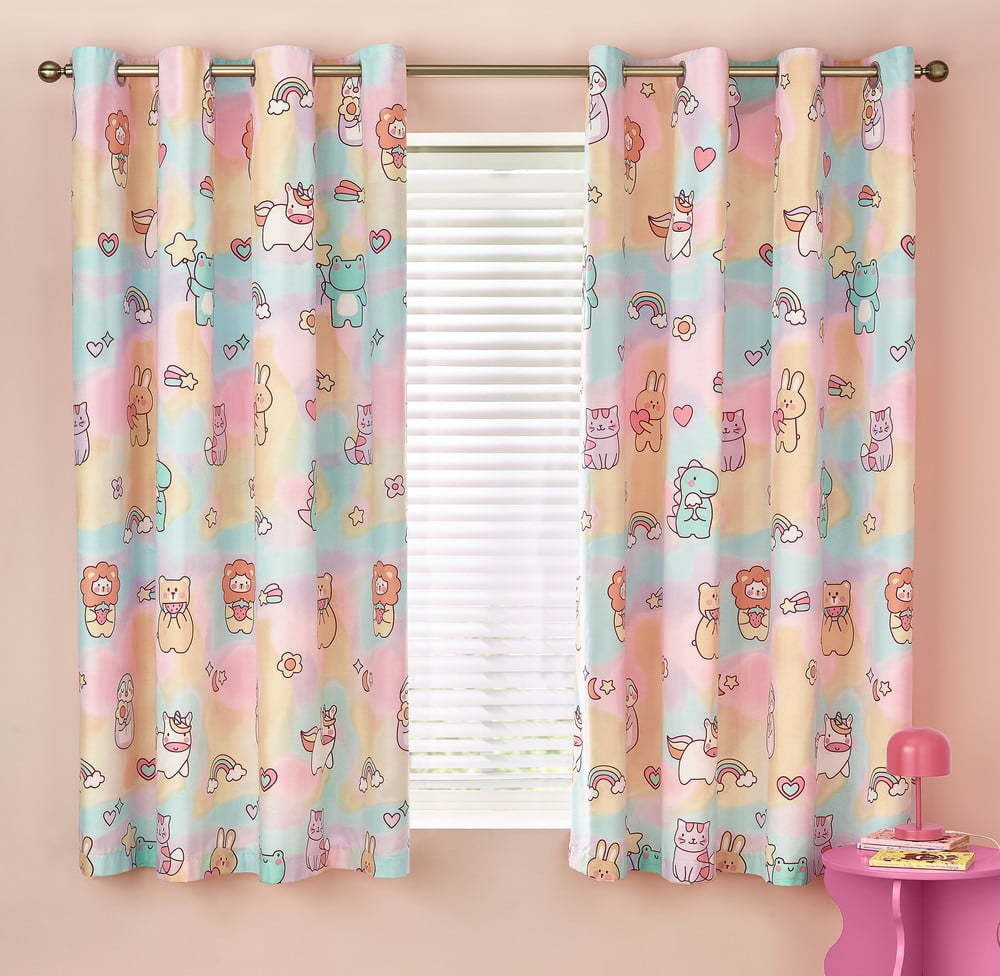 Růžový dětský závěs 2 ks 168x183 cm Forever Together – Catherine Lansfield