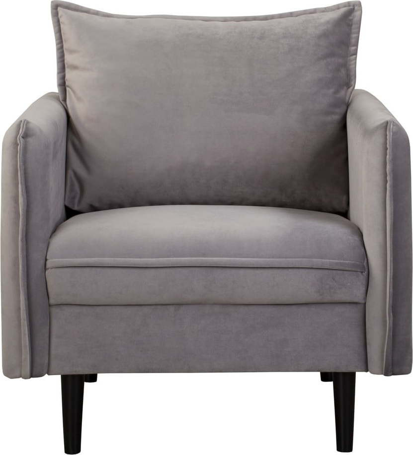 Šedé sametové křeslo Juli – Ropez