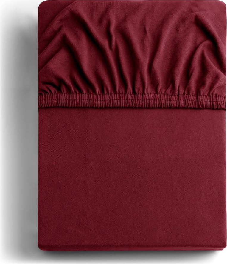 Vínové napínací prostěradlo jersey 180x200 cm Amber – DecoKing