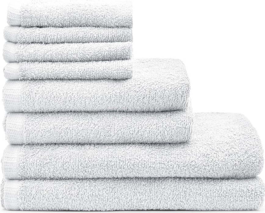 Bílé rychleschnoucí bavlněné ručníky a osušky v sadě 8 ks Quick Dry – Catherine Lansfield