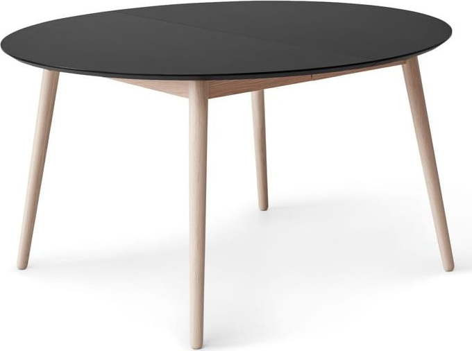 Kulatý rozkládací jídelní stůl s černou deskou a přídavnou deskou ø 135 cm Meza – Hammel Furniture
