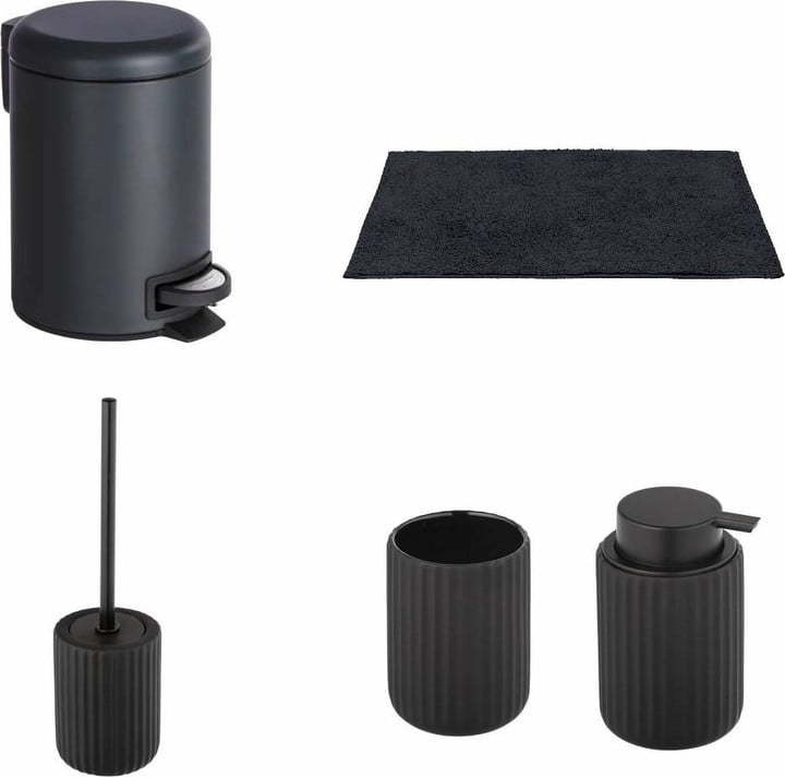 Černá sada doplňků do koupelny Belluno – Wenko