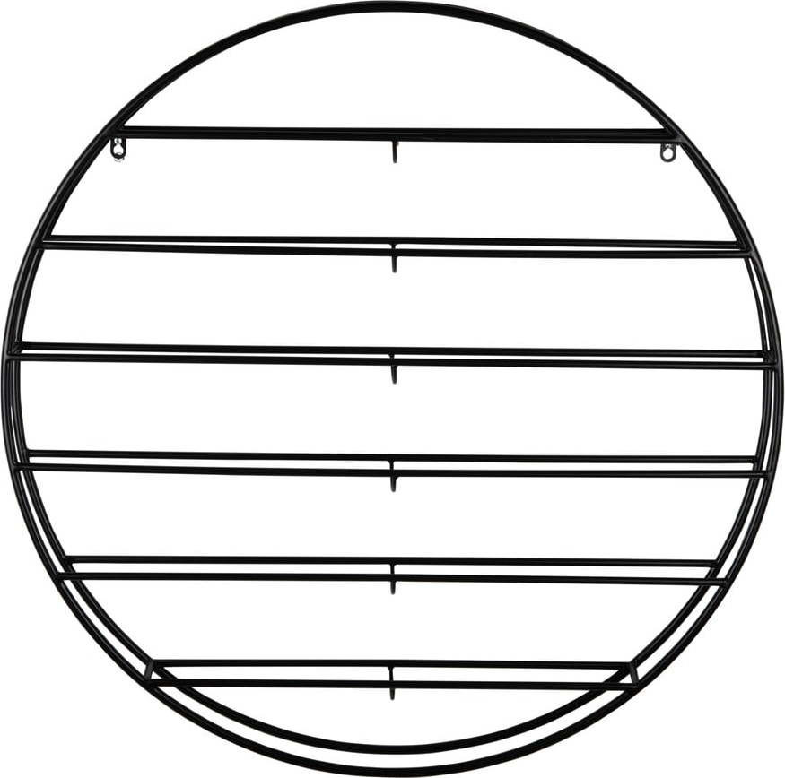 Černý nástěnný kovový regál na víno počet lahví 12 80x80x9 cm Redondo – PT LIVING