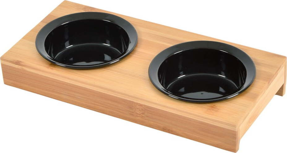Bambusový set misek s podstavcem pro psa ø 12 cm – Love Story