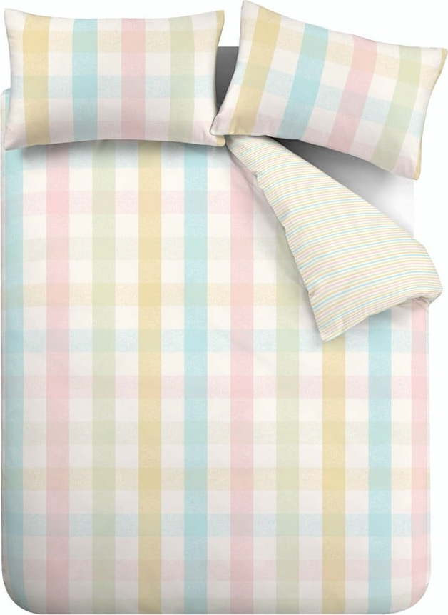 Prodloužené povlečení na dvoulůžko 230x220 cm Spring Check – Catherine Lansfield