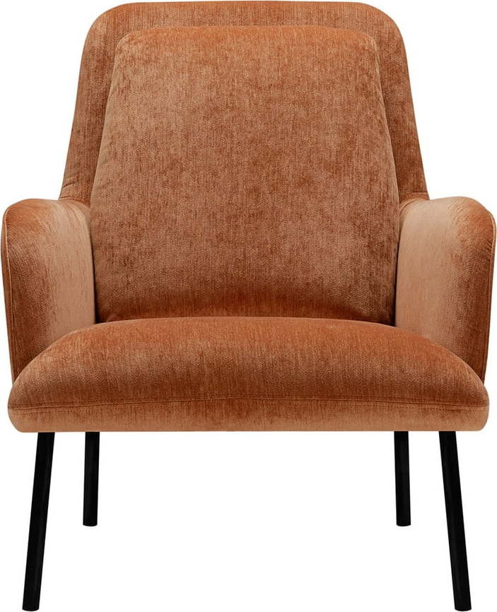 Oranžové sametové křeslo Oliver – Sits
