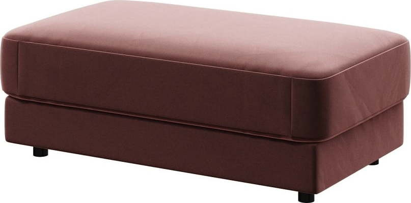 Tmavě růžová sametová podnožka Devichy Laure, 112 x 60 cm