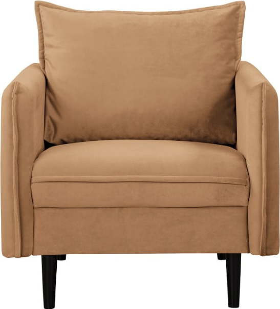 Hnědé sametové křeslo Juli – Ropez