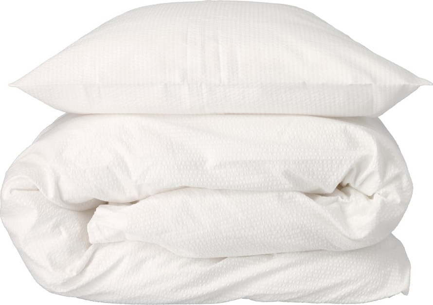 Bílé povlečení z bio bavlny 200x140 cm Wave Optical - Södahl