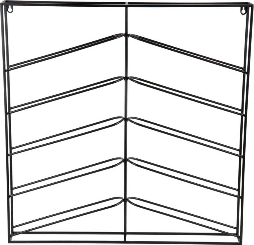 Černý nástěnný kovový regál na víno počet lahví 10 67x66x7,5 cm Cuadro – PT LIVING