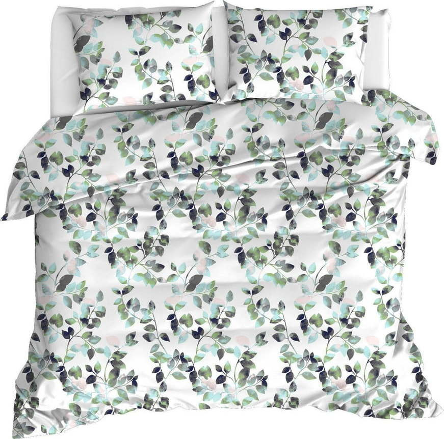 Bílo-zelené povlečení na dvoulůžko 200x200 cm Sabine – Mijolnir