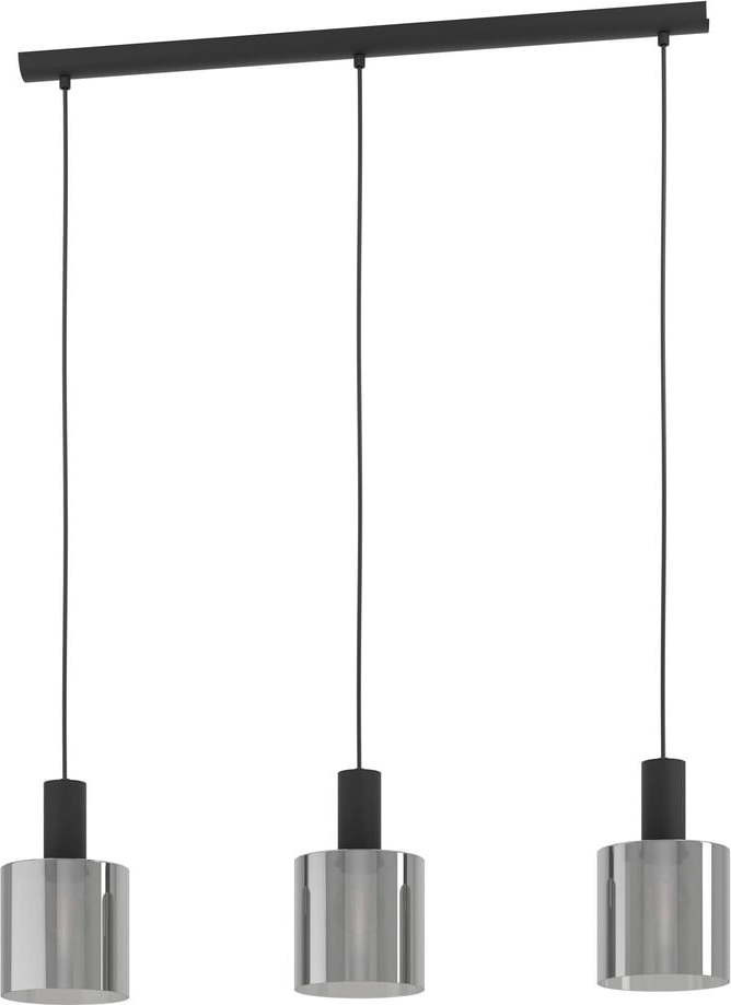 Černé závěsné svítidlo se skleněným stínidlem GOROSIBA – EGLO