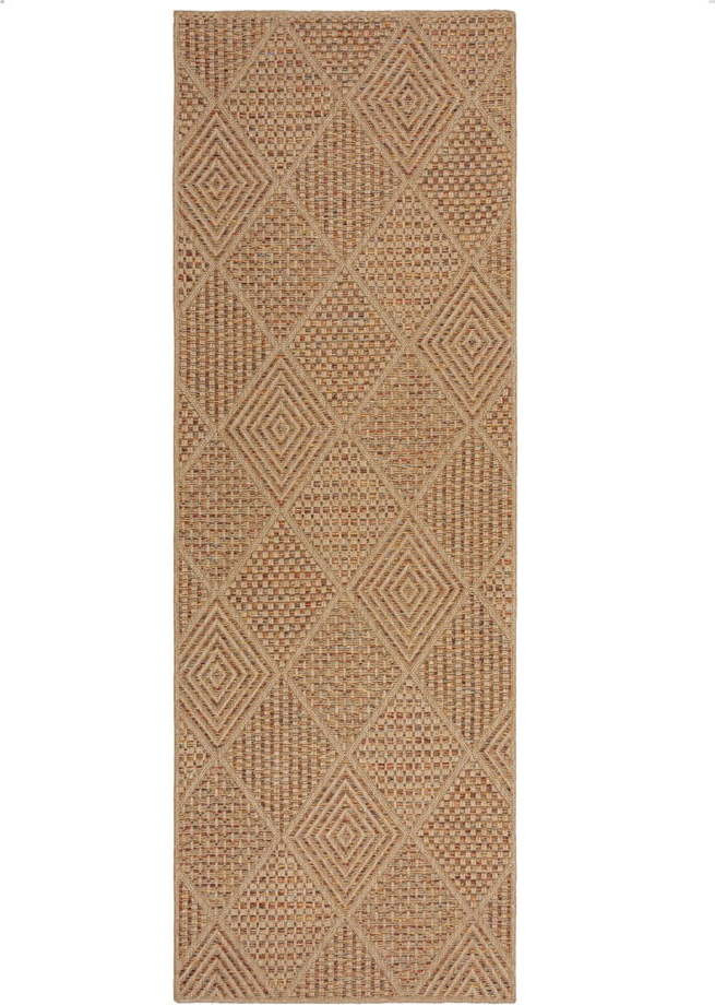 Venkovní běhoun v přírodní barvě 80x230 cm Nora Diamond – Flair Rugs