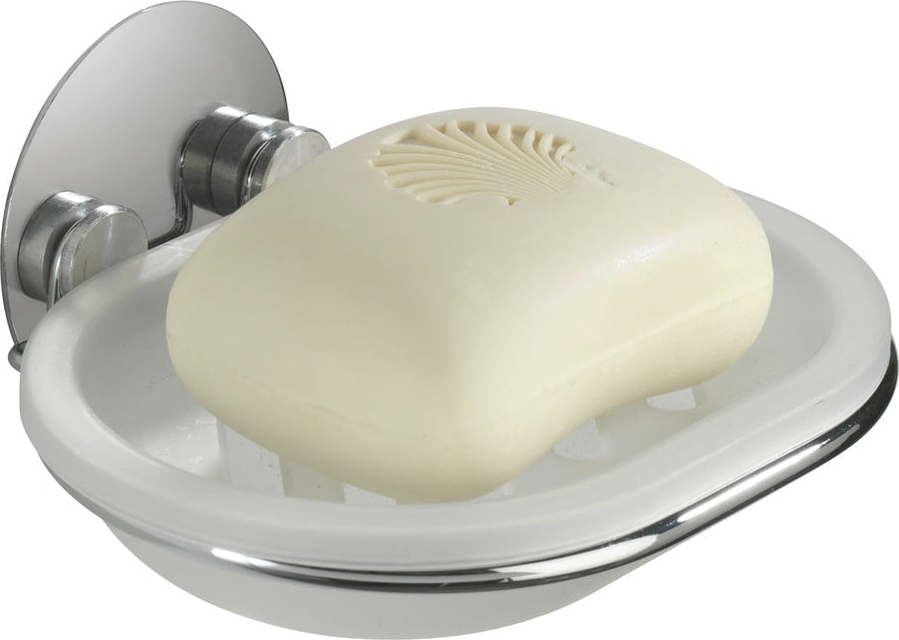 Bílá plastová mýdlenka bez vrtání Turbo-Loc – Wenko