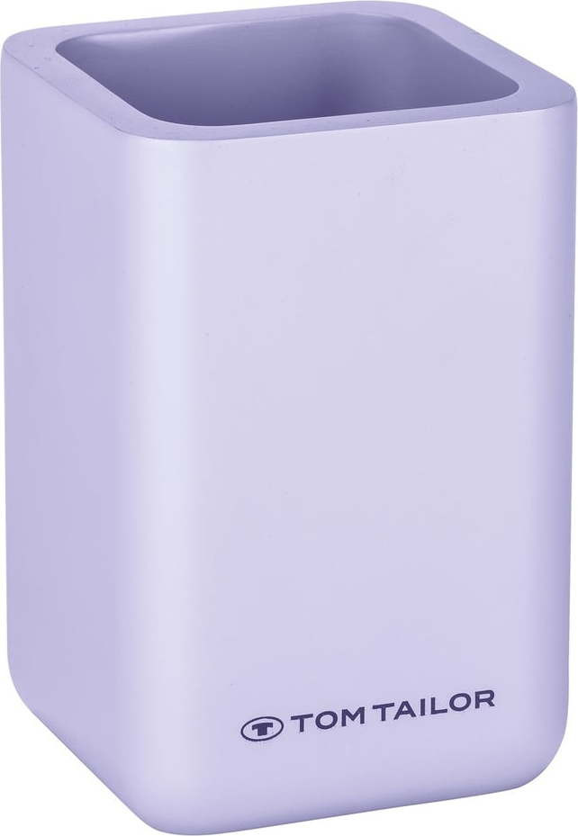 Fialový kelímek na zubní kartáčky z polyresinu Tom Tailor T-Rounded – Wenko
