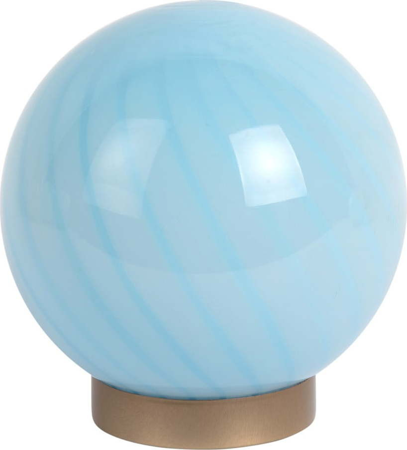 Světle modrá stolní lampa se skleněným stínidlem (výška 17 cm) Summer Globe – Leitmotiv