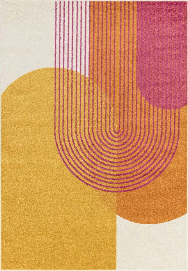 Žluto-oranžový koberec 80x150 cm Muse Orange Retro – Asiatic Carpets