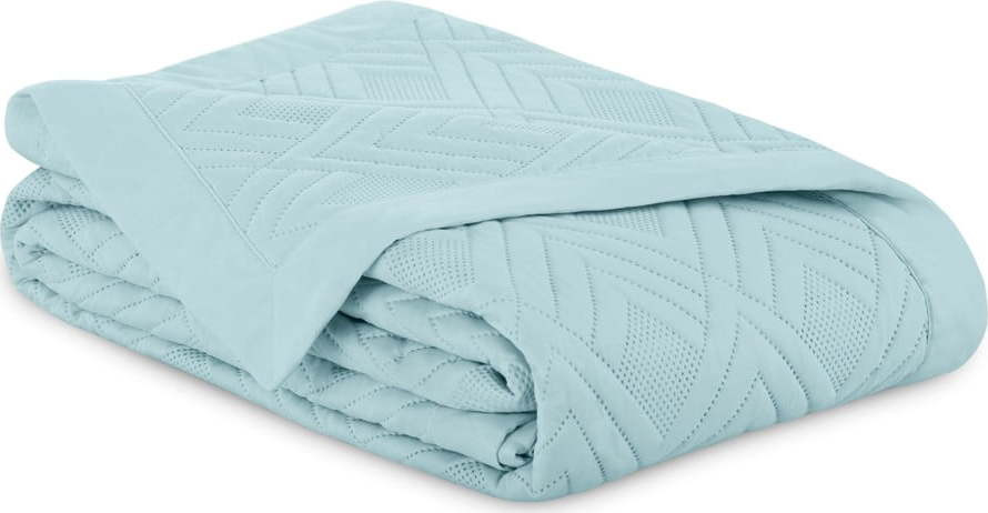 Světle modrý prošívaný přehoz z mikrovlákna 220x240 cm Ophelia – Restilo