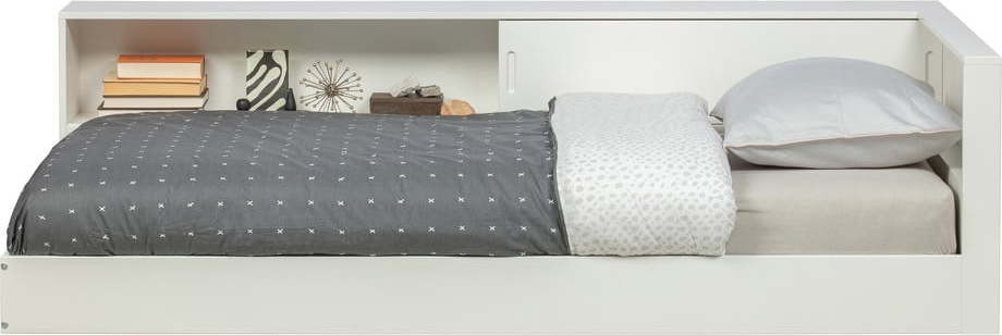 Bílá jednolůžková postel z borovicového dřeva WOOOD Connect, 90 x 200 cm