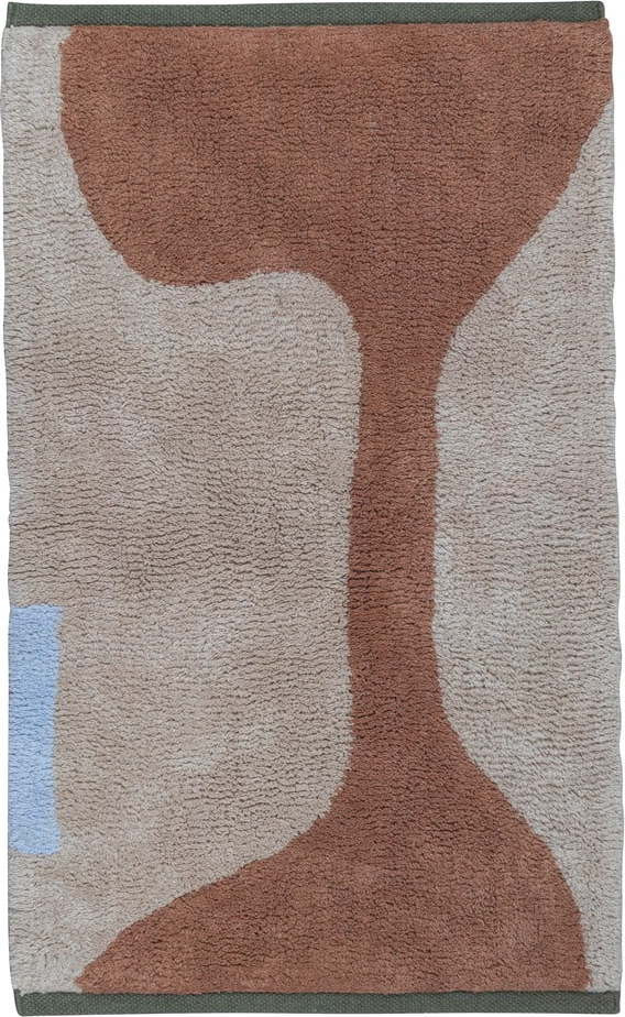 Bavlněný pratelný koberec v cihlové a béžové barvě 50x80 cm Figura – Mette Ditmer Denmark
