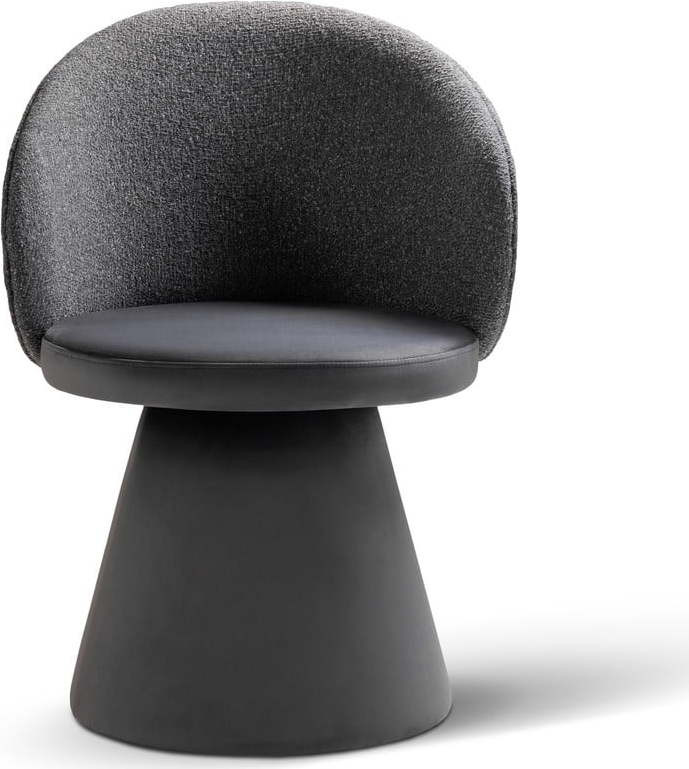 Tmavě šedé křeslo z textilie bouclé Inez – Micadoni Home