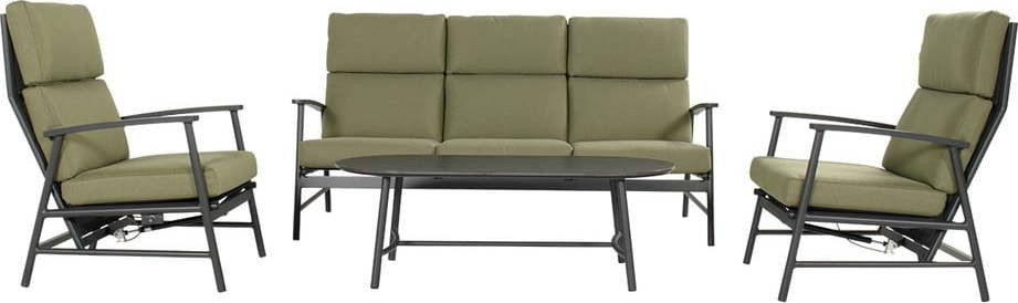 Zelený hliníkový zahradní lounge set pro 5 Flora – Hartman