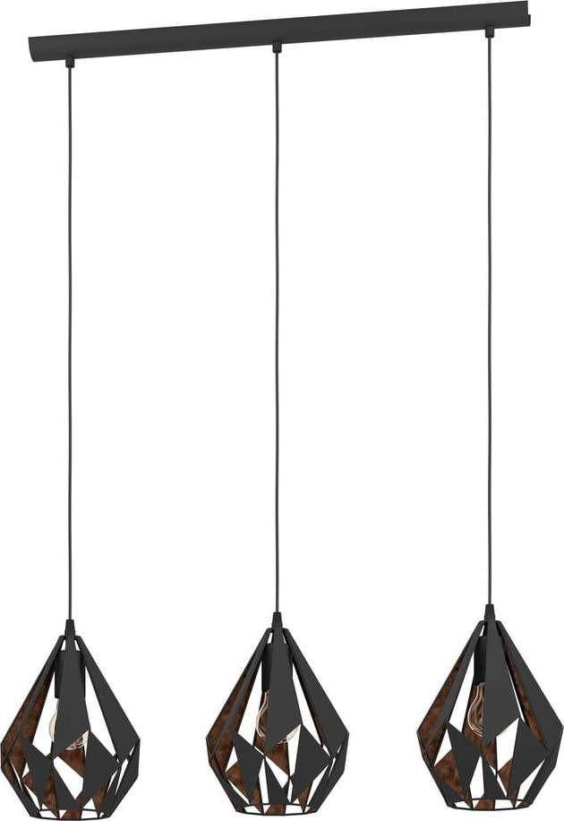 Černé závěsné svítidlo s kovovým stínidlem CARLTON 1 – EGLO