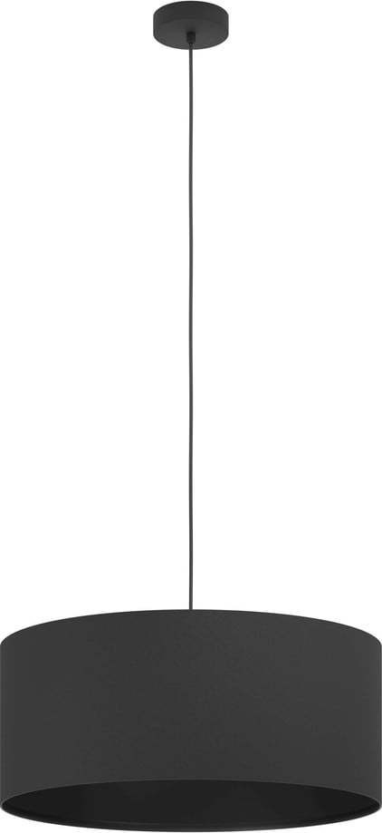 Černé závěsné svítidlo s textilním stínidlem ø 53 cm MASERLO 1 – EGLO