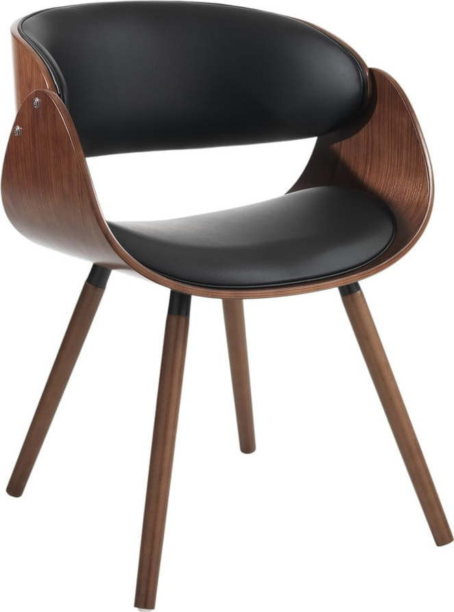 Černo-tmavě hnědá jídelní židle z imitace kůže Visby Evo – Tomasucci