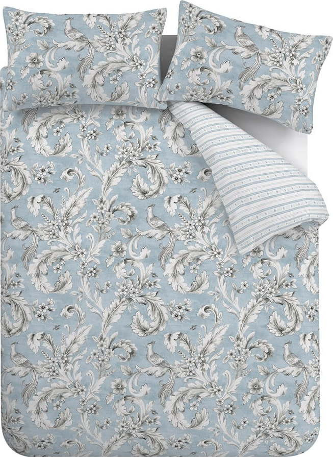 Bílo-modré povlečení na dvoulůžko 200x200 cm Regal Floral – Catherine Lansfield