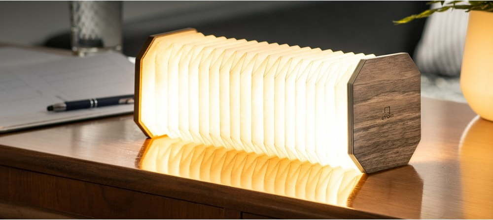 Hnědá LED stmívatelná stolní lampa (výška 3,5 cm) Accordion – Gingko