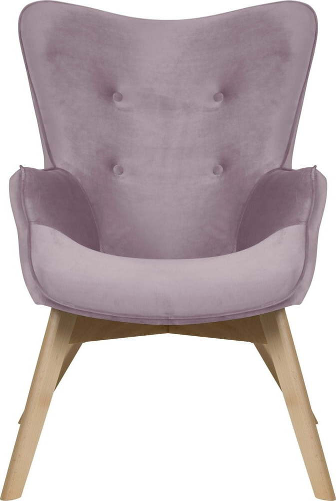 Sametové křeslo v levandulové barvě Niko – Ropez