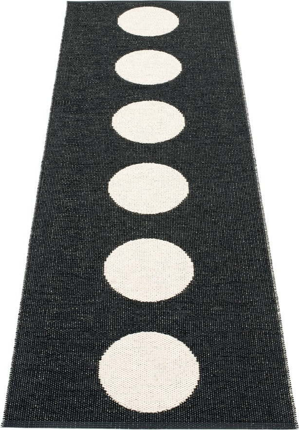 Černo-bílý vnitřní a venkovní běhoun 70x225 cm Vera Black – Pappelina