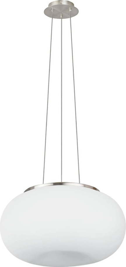 Závěsné svítidlo v bílo-stříbrné barvě se skleněným stínidlem ø 44,5 cm OPTICA – EGLO