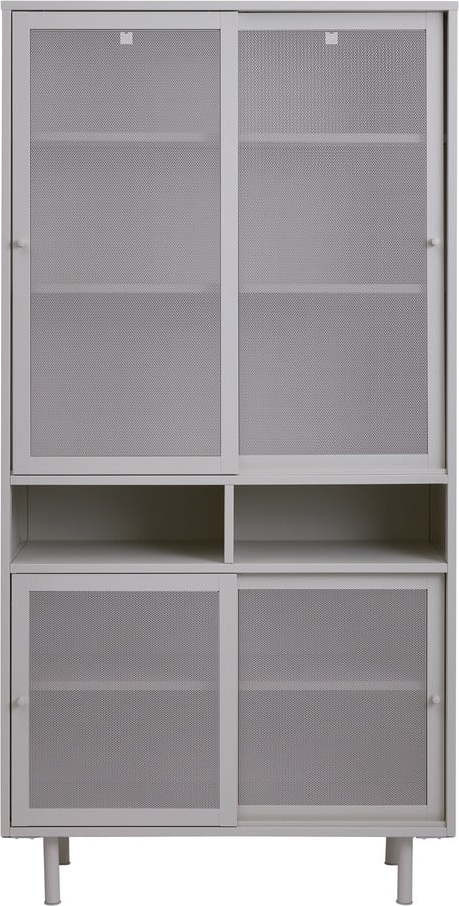 Šedá kovová skříňka s posuvnými dveřmi 90x180x40 cm Veep – Unique Furniture