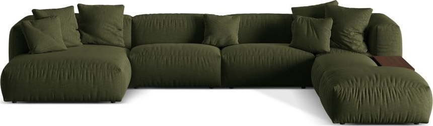 Zelená modulární rohová pohovka (pravý roh/do